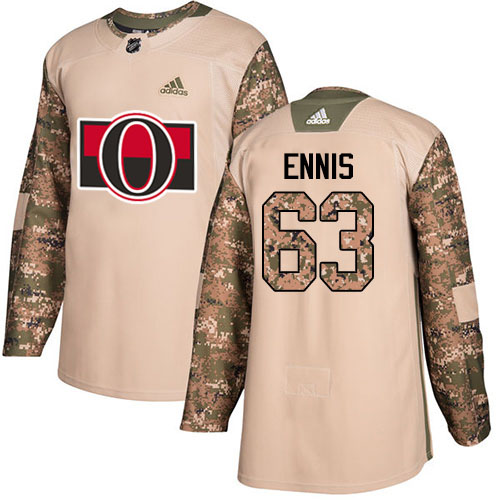 Adidas Senators #63 Tyler Ennis Camo Authentic 2017 Veterans Day Stitched Youth NHL Jersey
